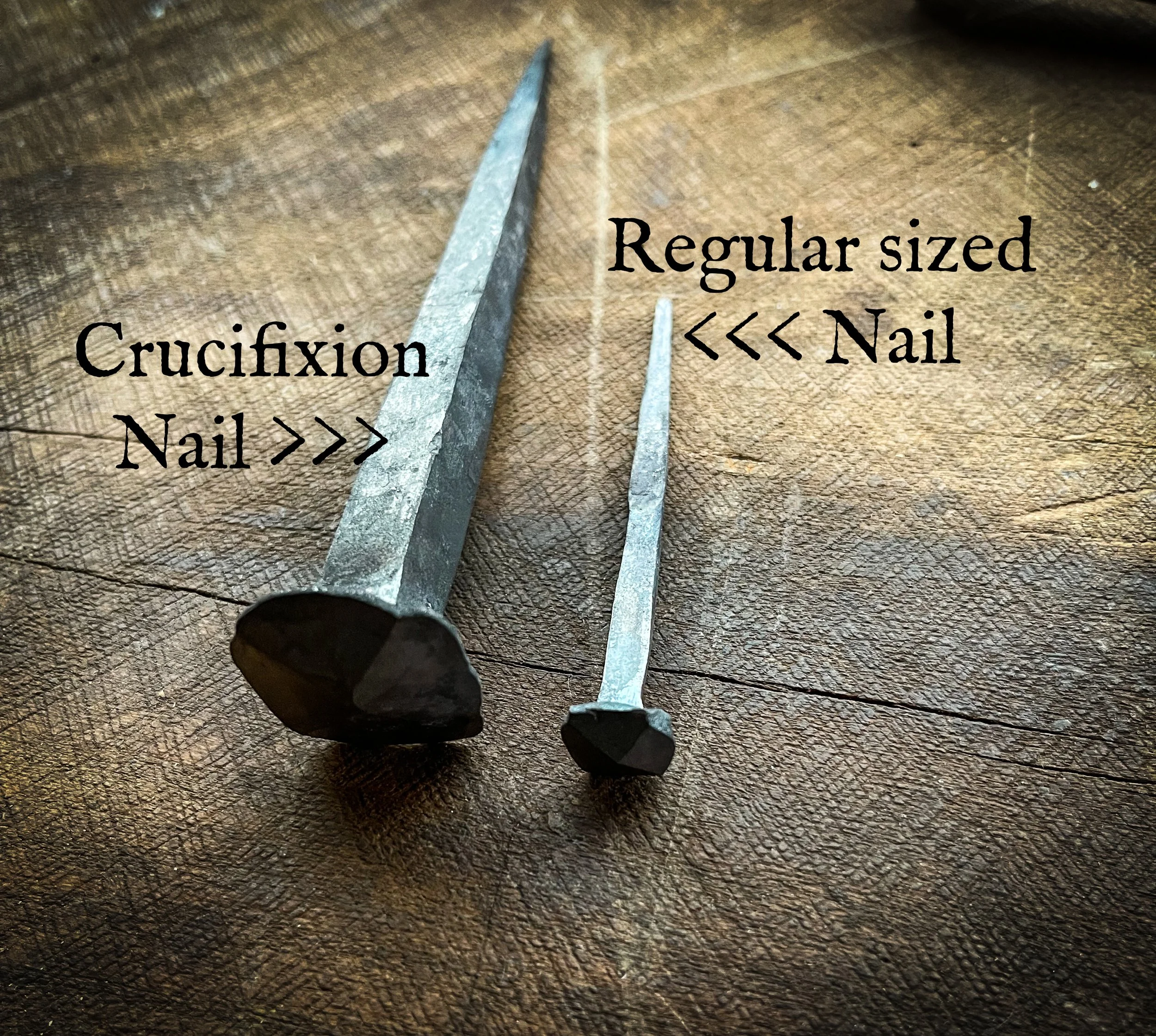 洋楽 NINE INCH NAILS HANGING LIKE JESUS ON Hand Forged Crucifixion Nails — Axe and Anvil Handworks